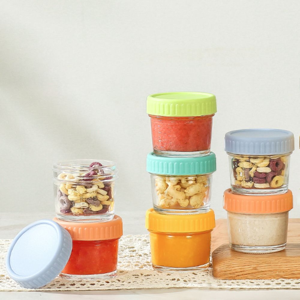 Baby Food Storage Jar - 6pcs Mason Jar Glass Baby Food