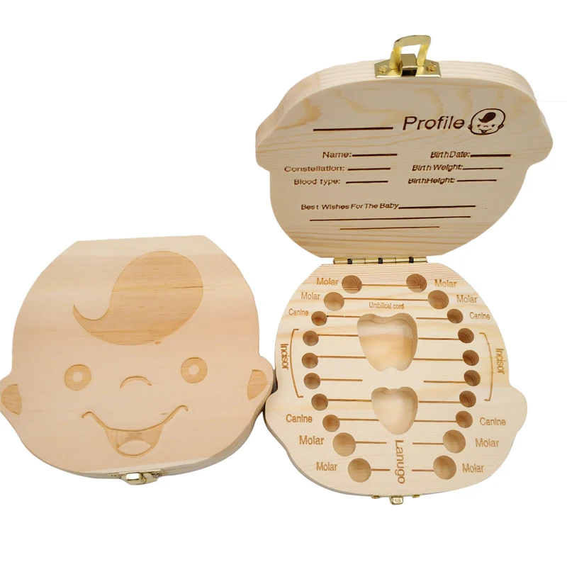 Baby Products Storage Box - Baby Tooth Box Wooden Kids Milk