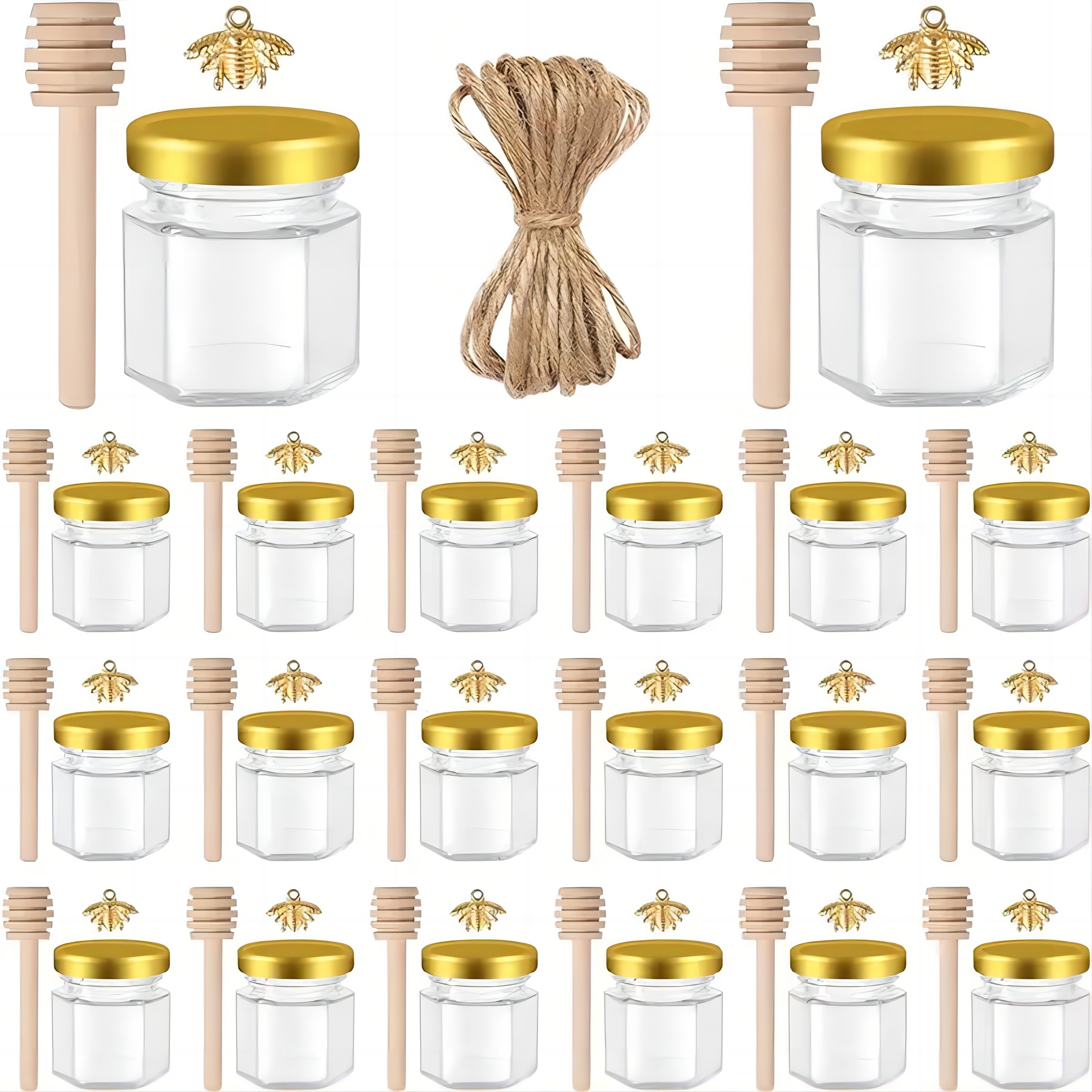 Baby Food Storage Jar - 1.5 Oz Hexagon Mini Glass Honey