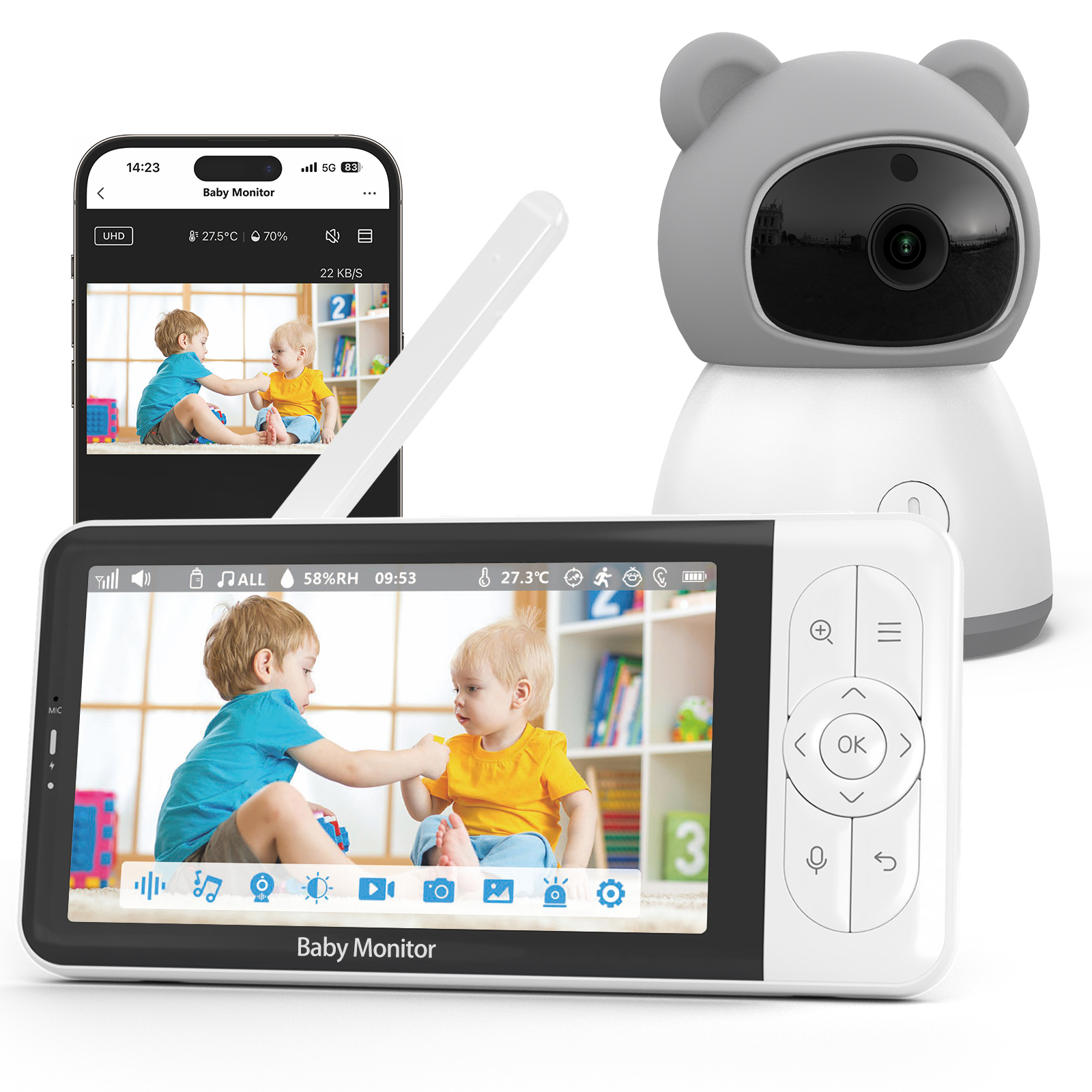 5Inch Screen Tuya APP Wireless – обзор и цена Wireless Baby Monitor