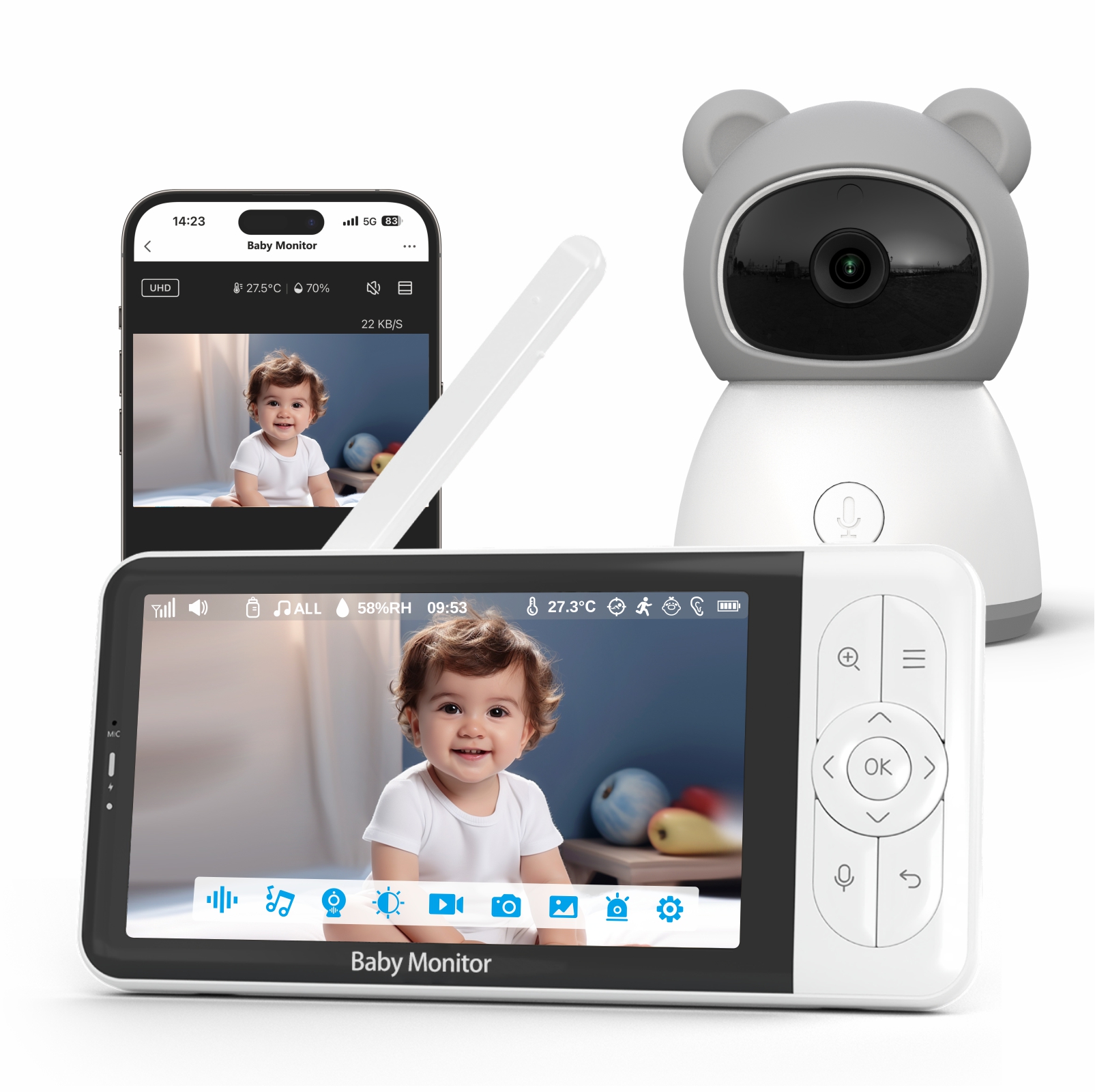 5Inch Screen Tuya APP Wireless – обзор и цена Wireless Baby Monitor